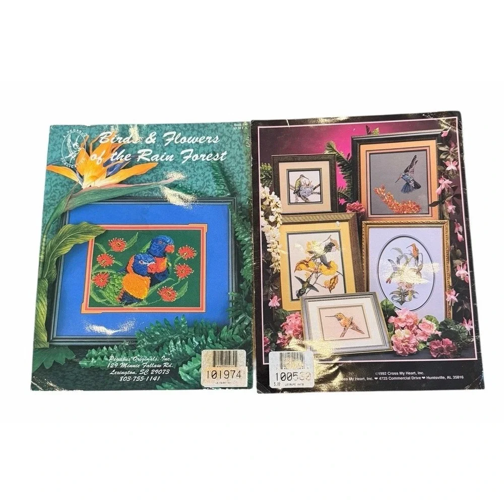 Birds Hummingbirds and Flowers Cross‎ Stitch Patterns Lot 2